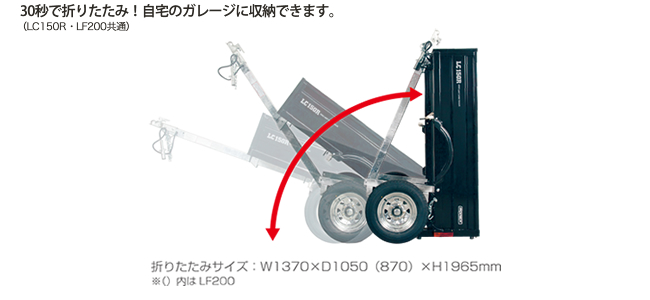 30秒で折りたたみ！自宅のガレージに収納できます。